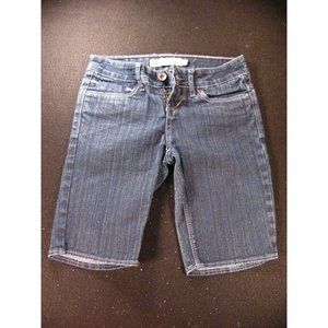 LEVIS JEANS SHORTS Tag 0 W 26 Blue Denim Daisy Duke LOW RISE Bermuda Embriodered